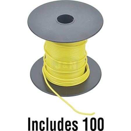 Aftermarket Primary Wire, GPT, 22 AWG, Yellow, PVC Jacket 600-22004-100-JN